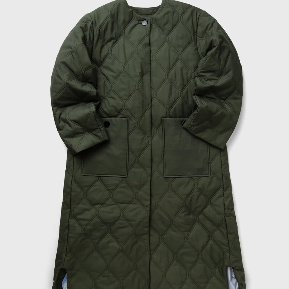 GANNI QUILT LONG COAT